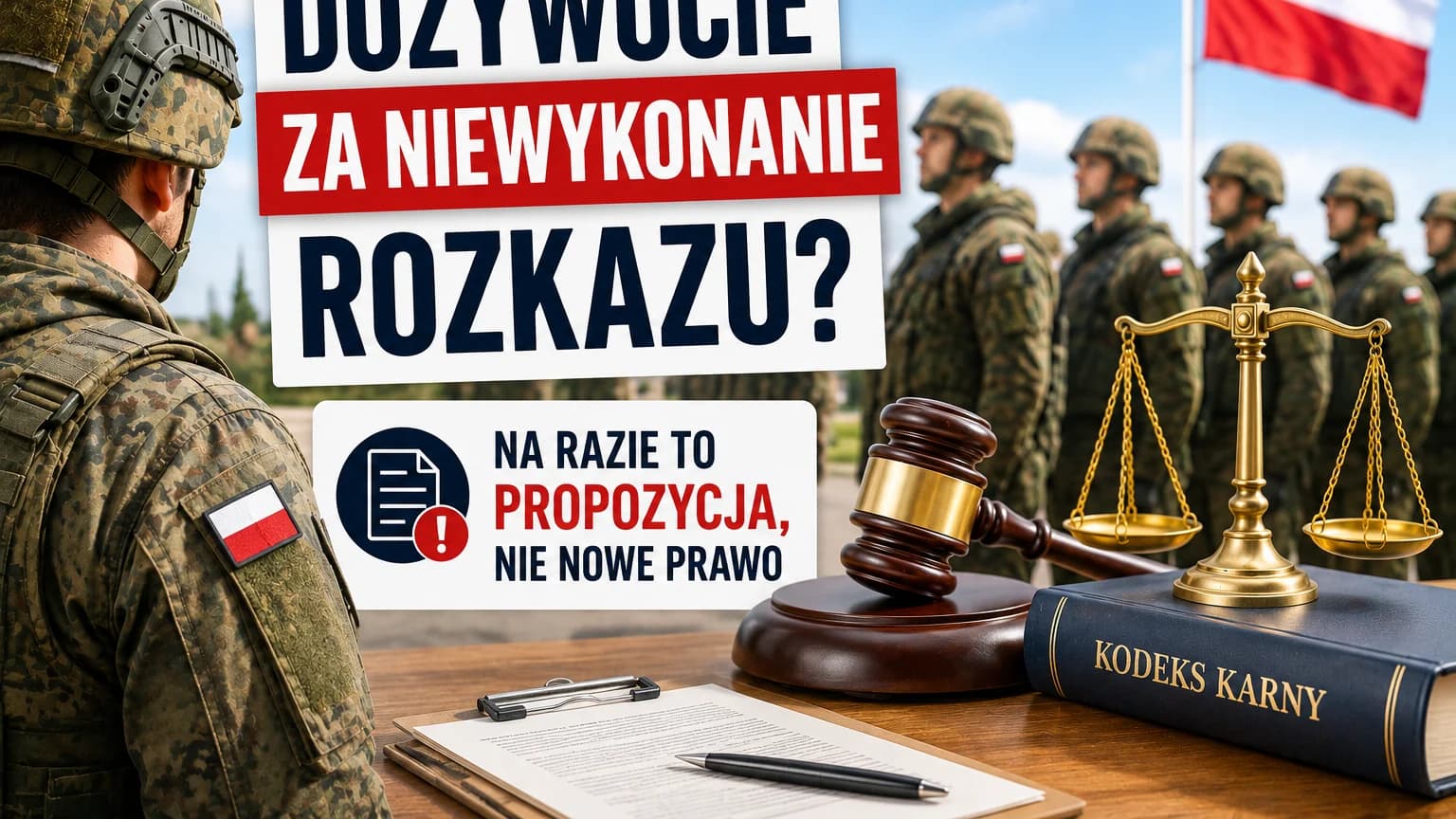Dożywocie za niewykonanie rozkazu? Na razie to propozycja, nie nowe prawo