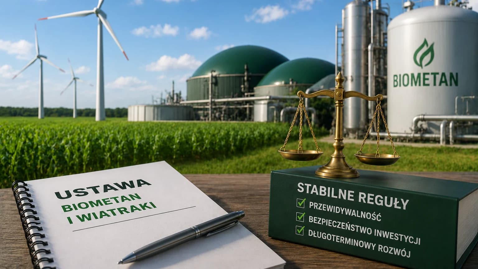 Rząd wraca z ustawą o biometanie i wiatrakach. Największą stawką są stabilne reguły, nie sam nagłówek o dopłatach