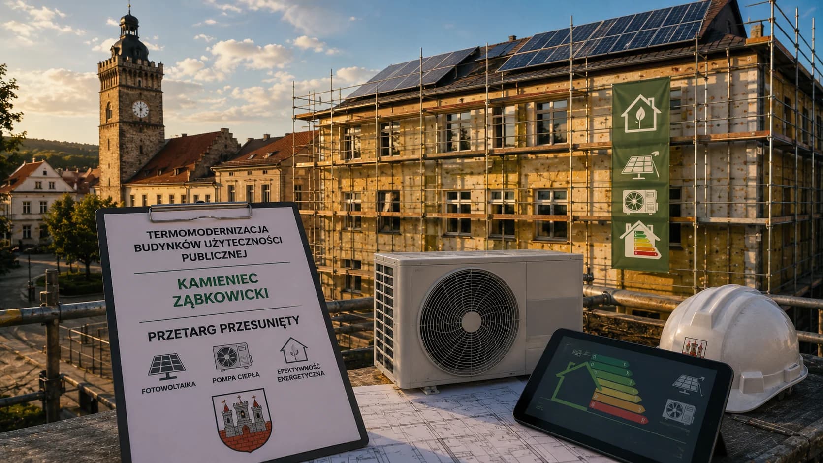 Kamieniec Ząbkowicki przesuwa przetarg na termomodernizację. PV i pompa ciepła w małej gminie stają się standardem