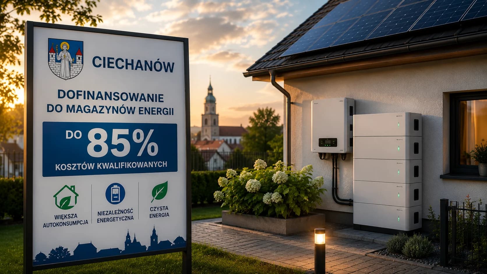 Ciechanów dopłaci 85 proc. do magazynów energii. Lokalne dotacje stawiają na autokonsumpcję