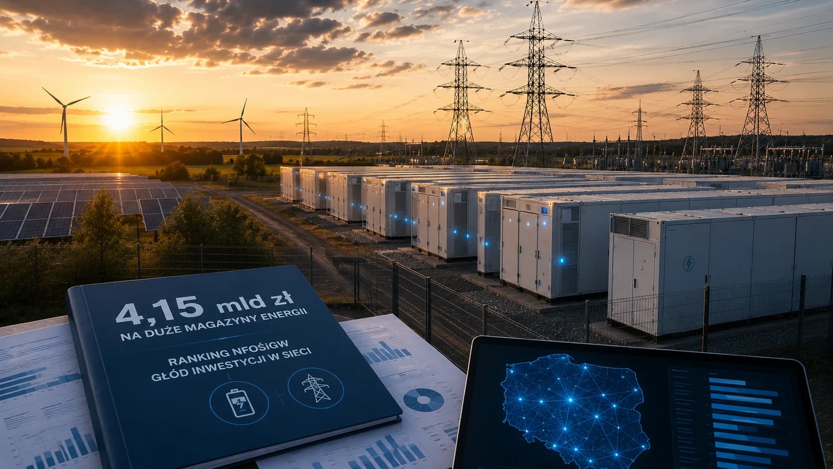 4,15 mld zł na duże magazyny energii. Ranking NFOŚiGW pokazuje głód inwestycji w sieci