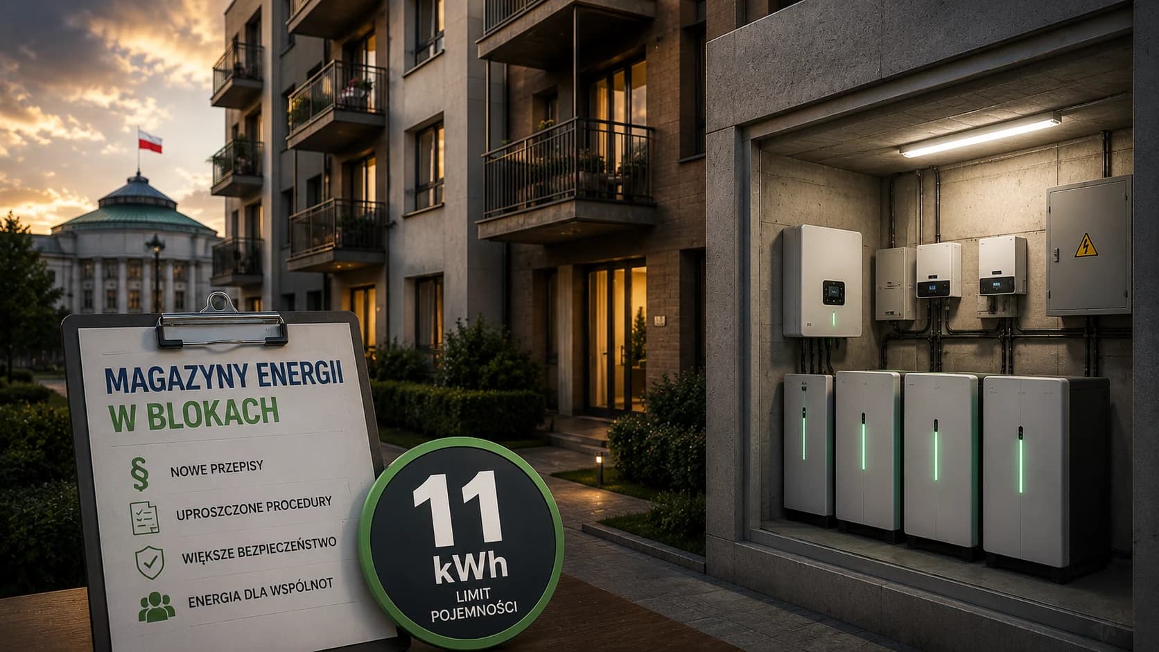 Magazyny energii wejdą do bloków. Rząd porządkuje zasady, ale limit 11 kWh budzi pytania