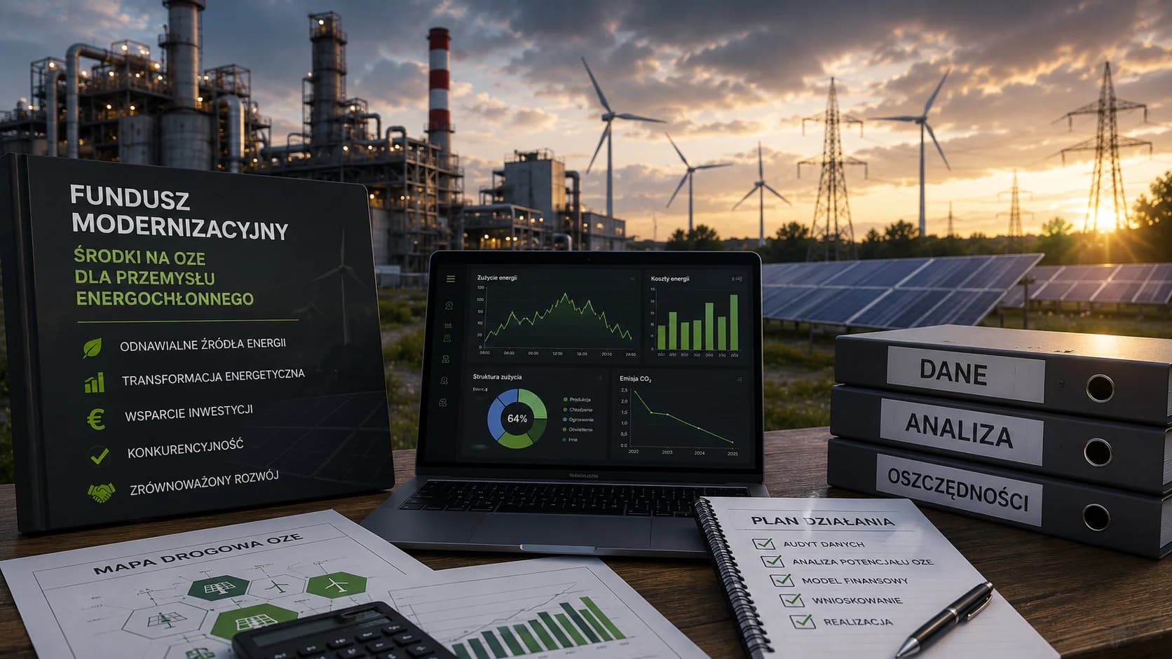 Przemysł energochłonny czeka na OZE z Funduszu Modernizacyjnego. Firmy powinny zacząć od danych