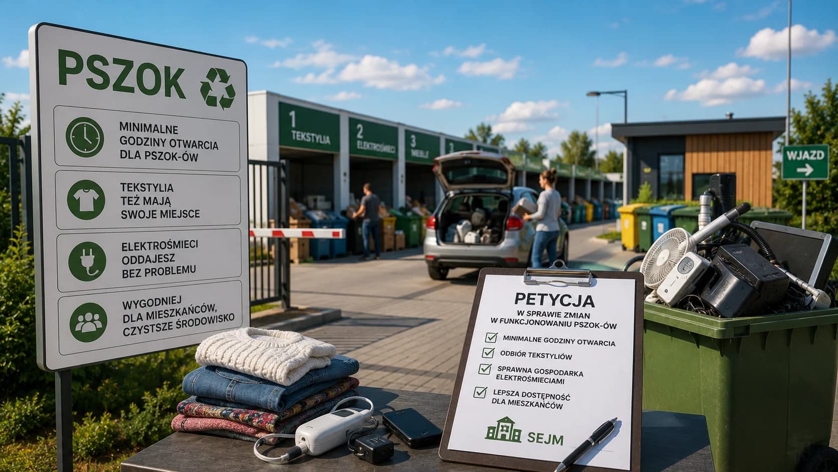 PSZOK-i mogą dostać minimalne godziny otwarcia. Petycja w Sejmie dotyka tekstyliów i elektrośmieci