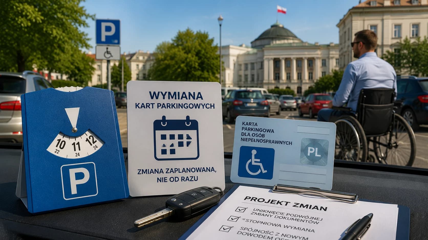 Karty parkingowe będą wymieniane, ale nie od razu. Rząd chce uniknąć podwójnej zmiany dokumentów