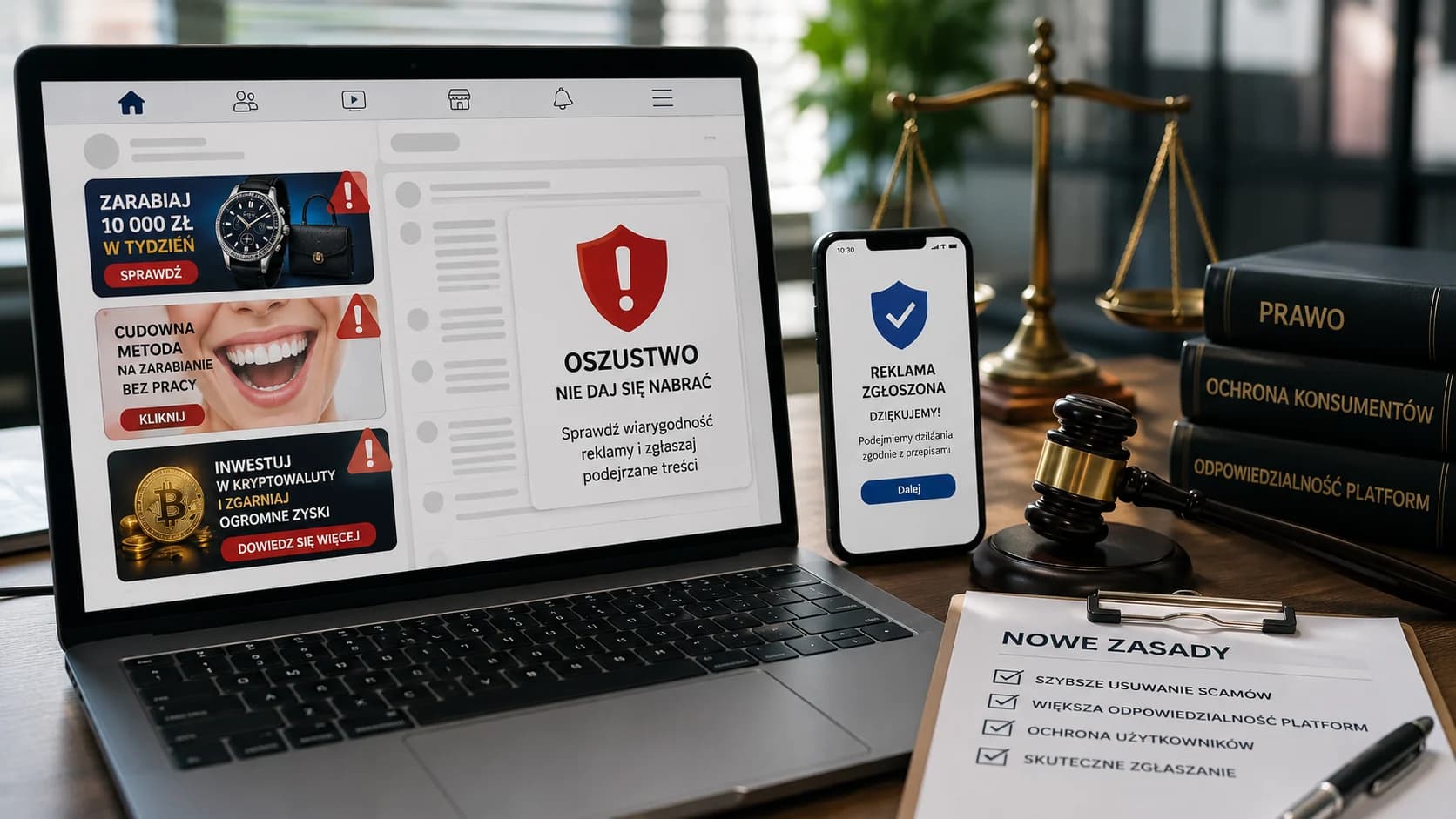 Scamowe reklamy wracają pod presję państwa. Platformy mają szybciej brać odpowiedzialność za oszustwa