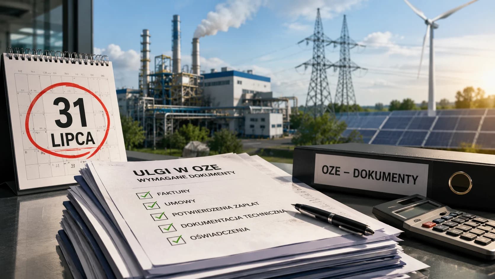 31 lipca mija termin dla odbiorców przemysłowych. Ulgi w OZE wymagają twardych papierów