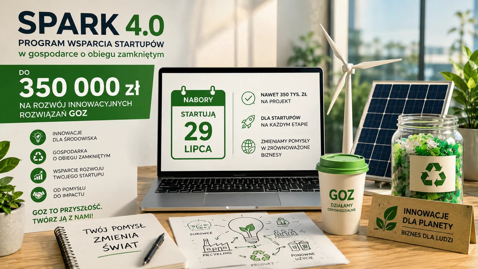 Do 350 tys. zł dla startupów GOZ. Spark 4.0 startuje z naborami od 29 lipca