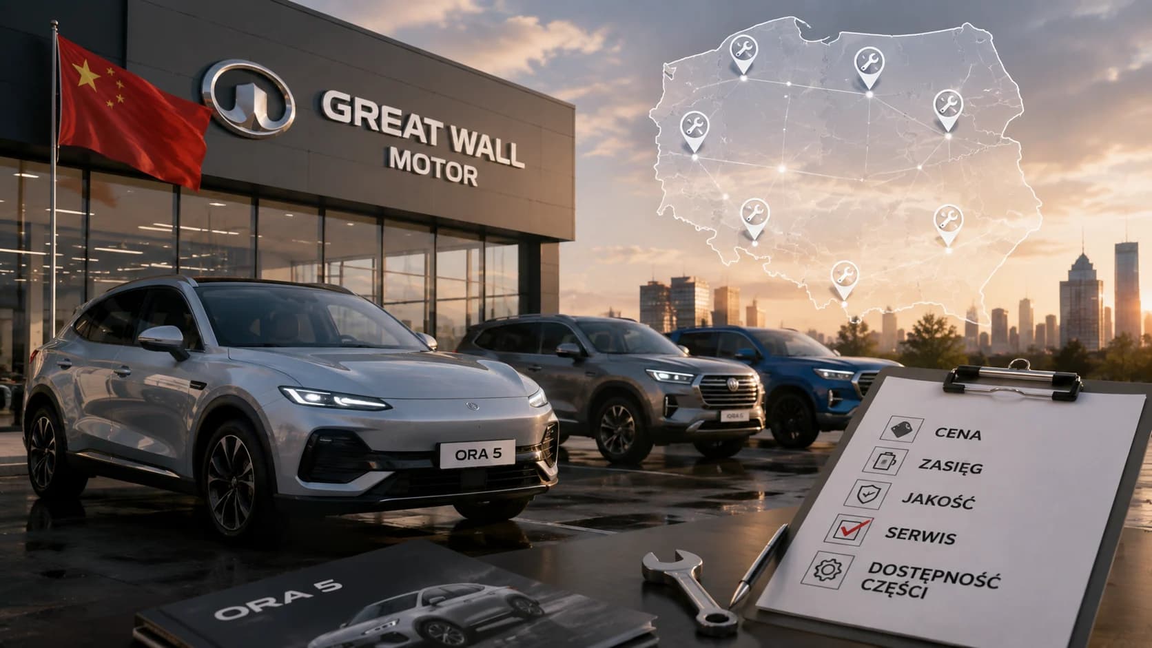 Great Wall Motor wjeżdża do Polski. Ora 5 sprawdzi, czy chińska ofensywa ma serwis, nie tylko cenę Zapowiedź wejścia Great Wall Motor do Polski z modelem