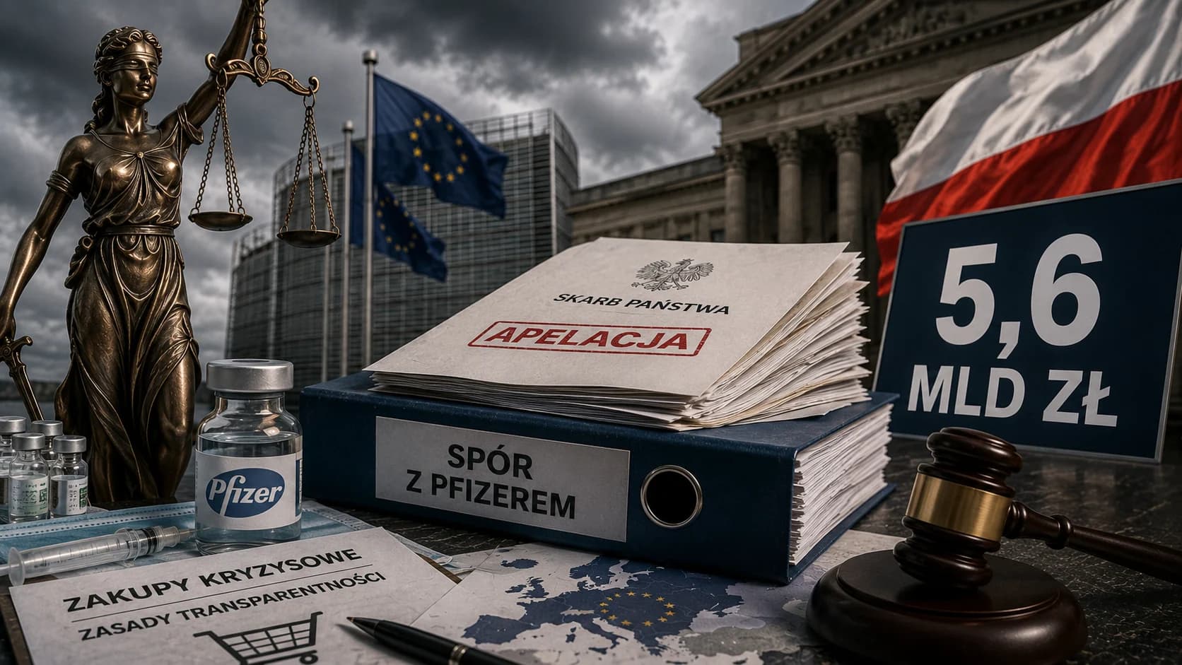 Polska walczy o 5,6 mld zł w sporze z Pfizerem. Stawką są pieniądze i zasady zakupów kryzysowych Skarb Państwa złożył apelację od wyroku brukselskiego