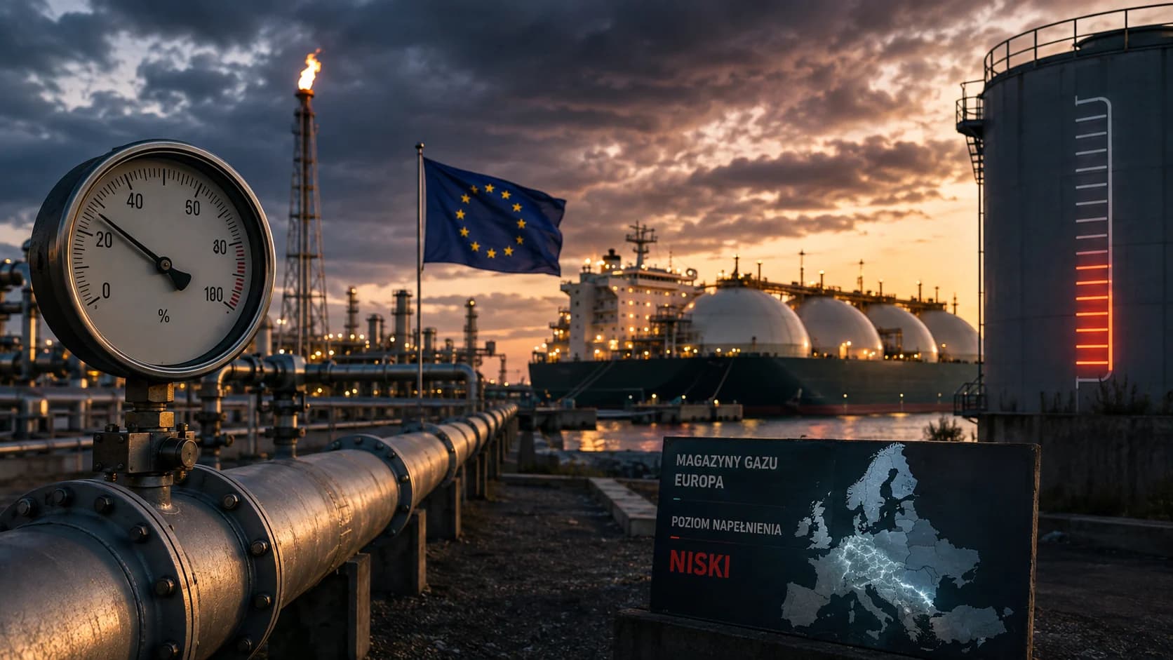 Europa wchodzi w wyścig o gaz przed zimą. Niskie magazyny mogą podbić ceny energii Europejskie magazyny gazu są wypełnione znacznie słabiej niż zwykle o