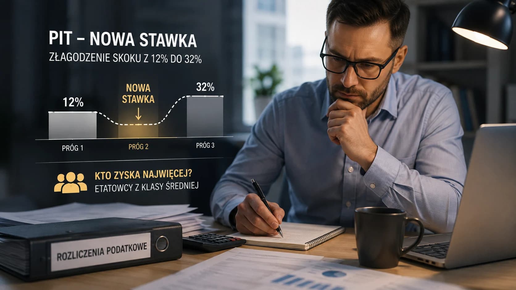 Nowa stawka PIT może złagodzić skok z 12 do 32 proc. Najwięcej patrzą na nią etatowcy z klasy średniej Rządowe rozmowy o PIT wracają w nowej formule: obok