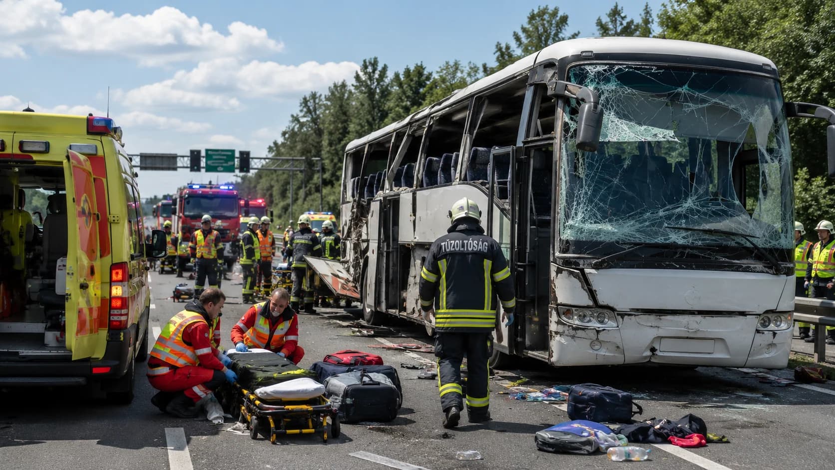Katastrofa autokaru na Węgrzech. Pomoc dla rannych i pytania o bezpieczeństwo długich tras Po tragicznym wypadku polskiego autokaru na autostradzie M3