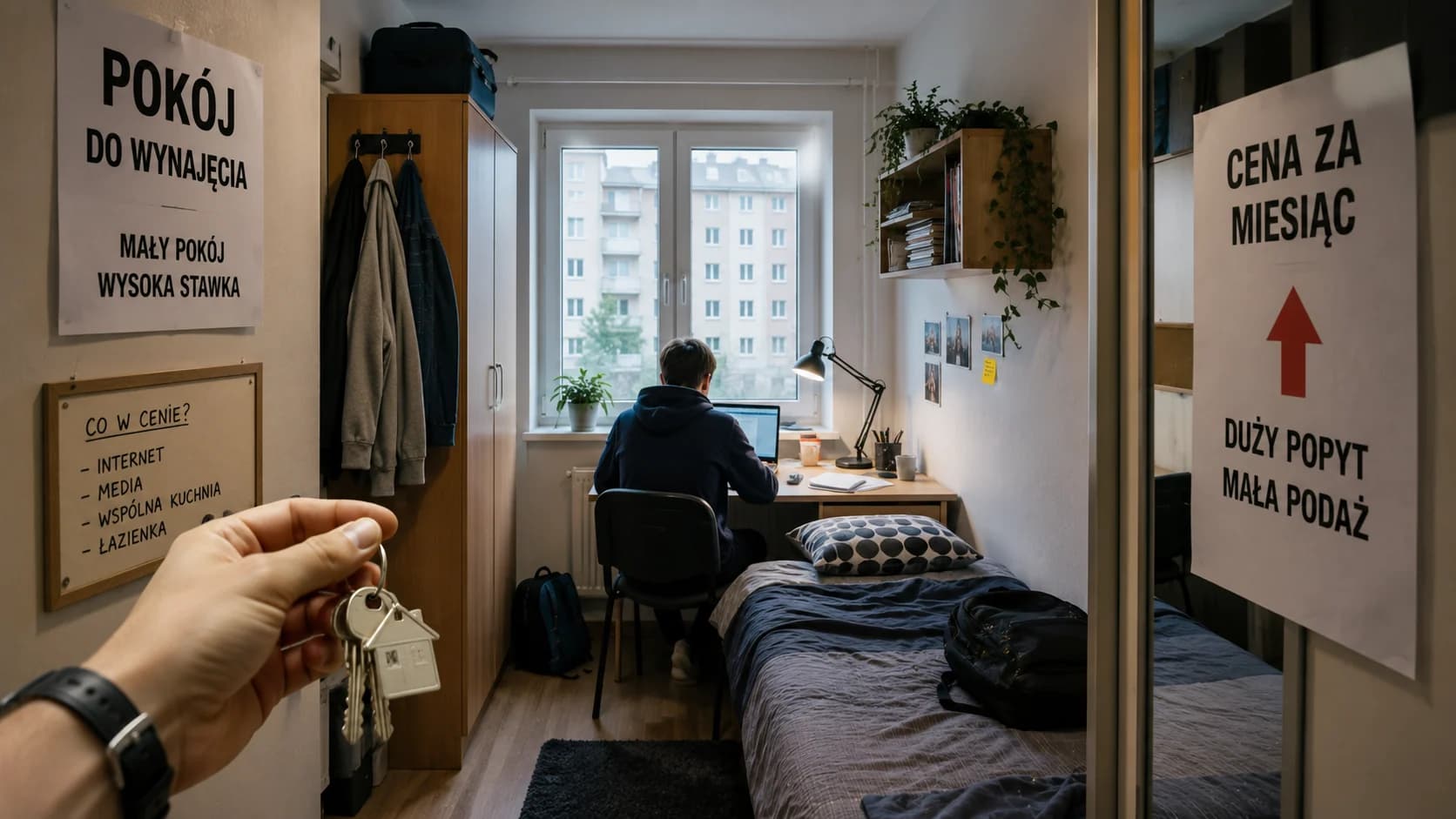 Studenci wracają na rynek najmu. Małe pokoje za wysokie stawki pokazują presję mieszkaniową Przed początkiem roku akademickiego rynek pokoi i małych