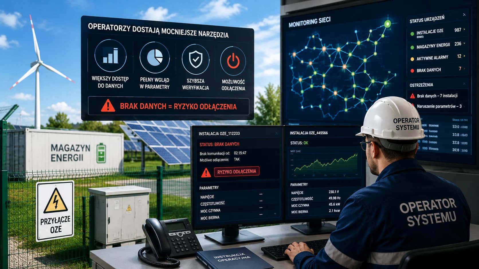 Operatorzy dostaną mocniejsze narzędzia wobec OZE i magazynów. Brak danych może skończyć się odłączeniem Projekt zmian w Prawie energetycznym ma