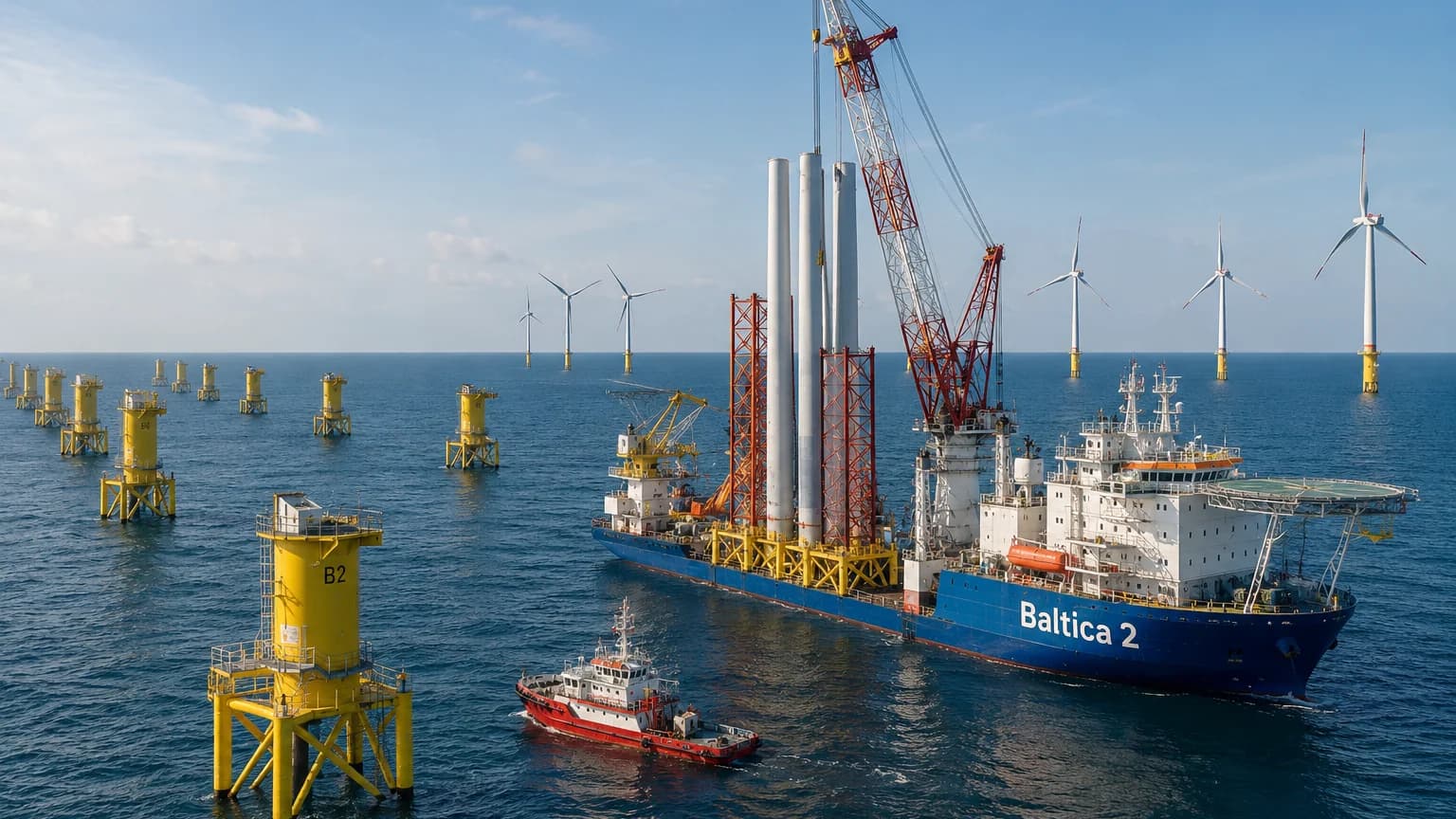 Baltica 2 z kompletem fundamentów. Offshore wchodzi w etap przemysłowy Baltica 2 ma już komplet fundamentów pod turbiny i morskie stacje
