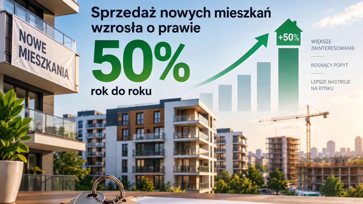 Sprzedaż nowych mieszkań wzrosła o prawie 50 procent rok do roku Na siedmiu największych rynkach deweloperskich sprzedano w sierpniu około 4,2 tys. nowych