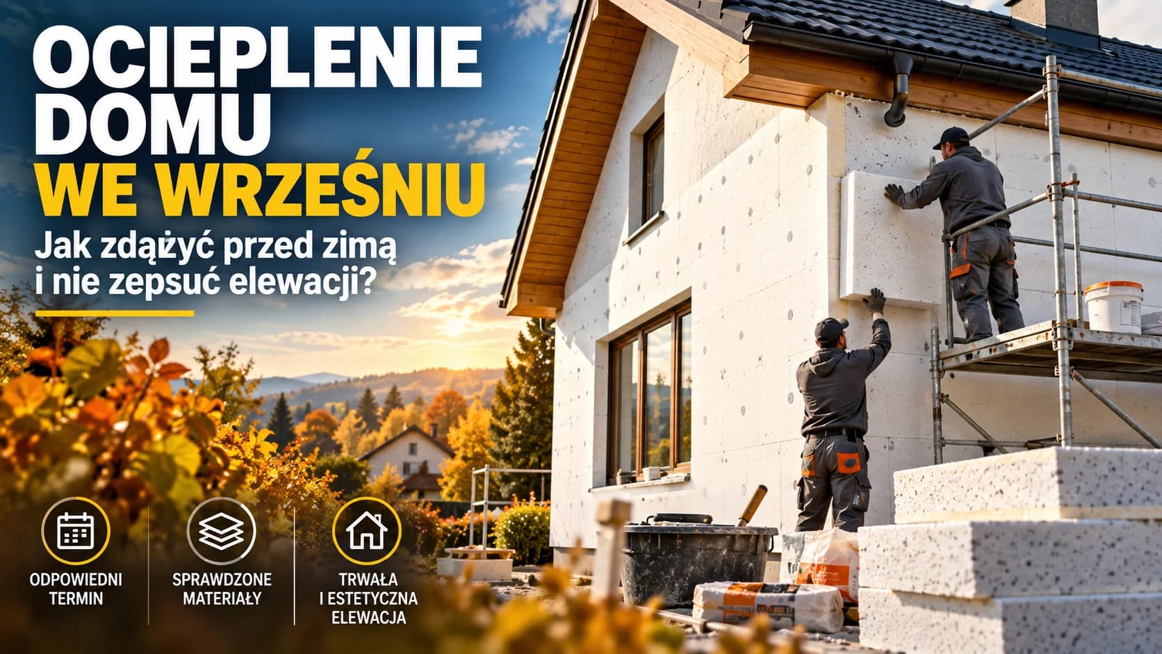 Ocieplenie domu we wrześniu. Jak zdążyć przed zimą i nie zepsuć elewacji Wrzesień może być dobrym momentem na ocieplenie domu, bo umiarkowane temperatury