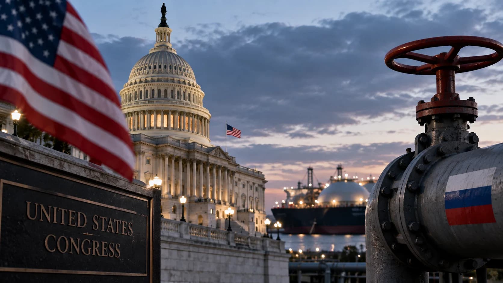 Kongres USA zaostrza presję na odbiorców rosyjskiej energii Izba Reprezentantów przyjęła ustawę Lindsey O Graham Sanctioning Russia and Iran Act głosami