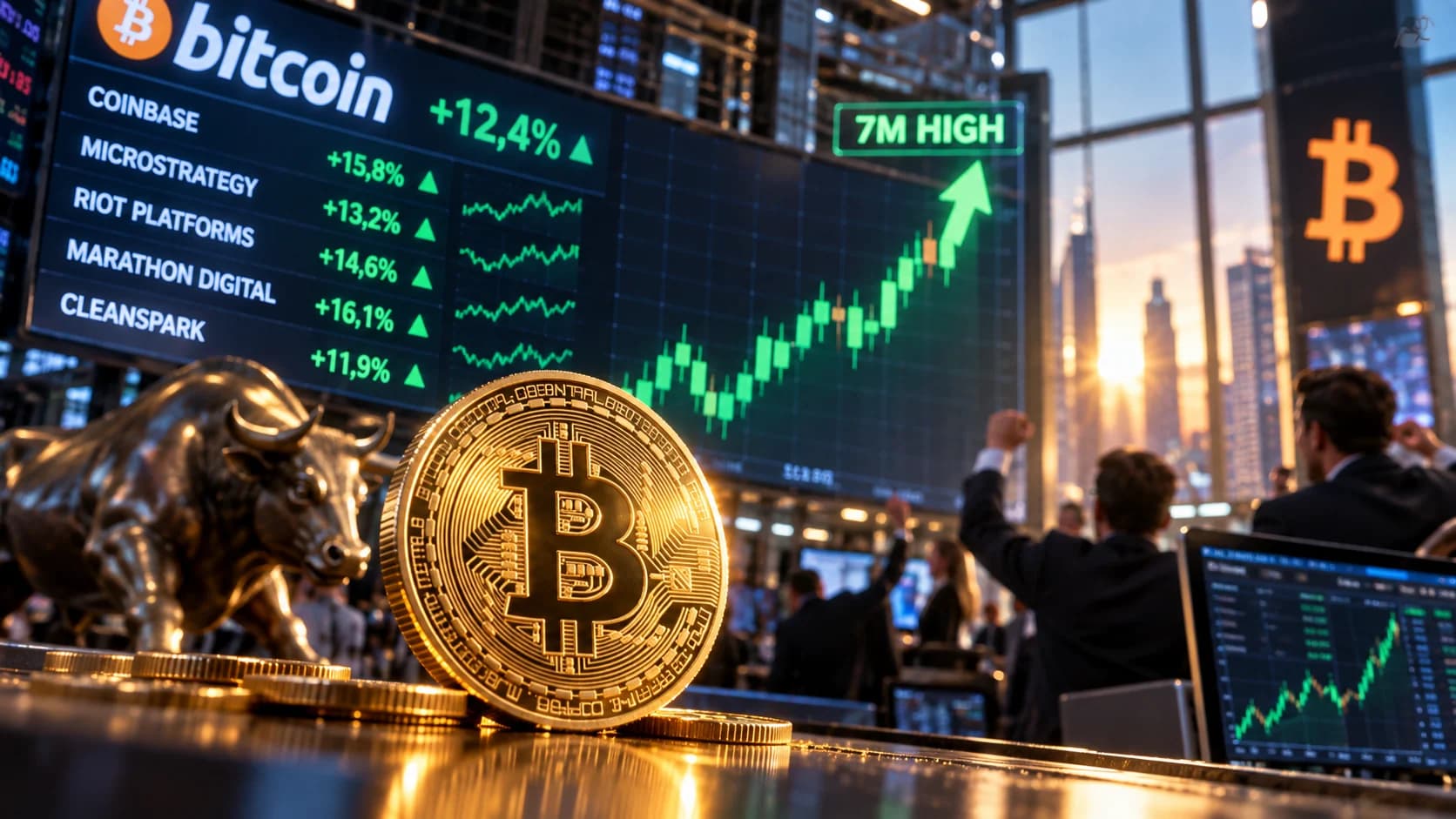 Bitcoin na siedmiomiesięcznym szczycie podbił kursy spółek kryptowalutowych Bitcoin wzrósł 21 września 2026 r. do najwyższego poziomu od ponad siedmiu