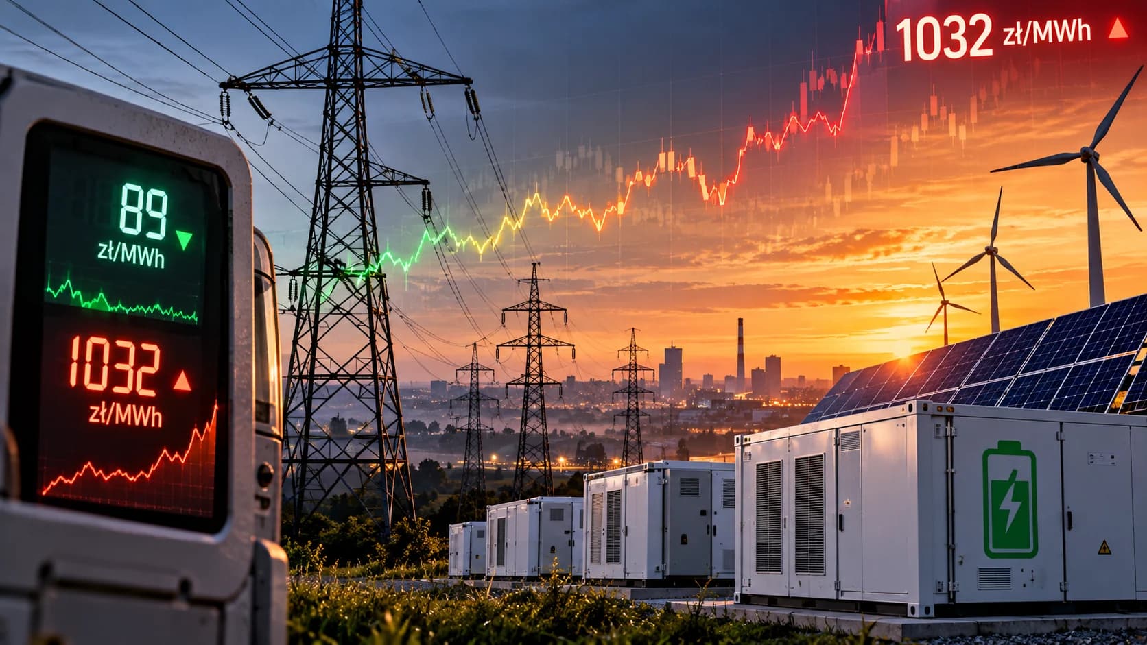 Prąd od 89 do 1032 zł za MWh i wartość magazynów energii Cena energii na rynku dnia następnego zmienia się 29 września niemal dwunastokrotnie: od 89