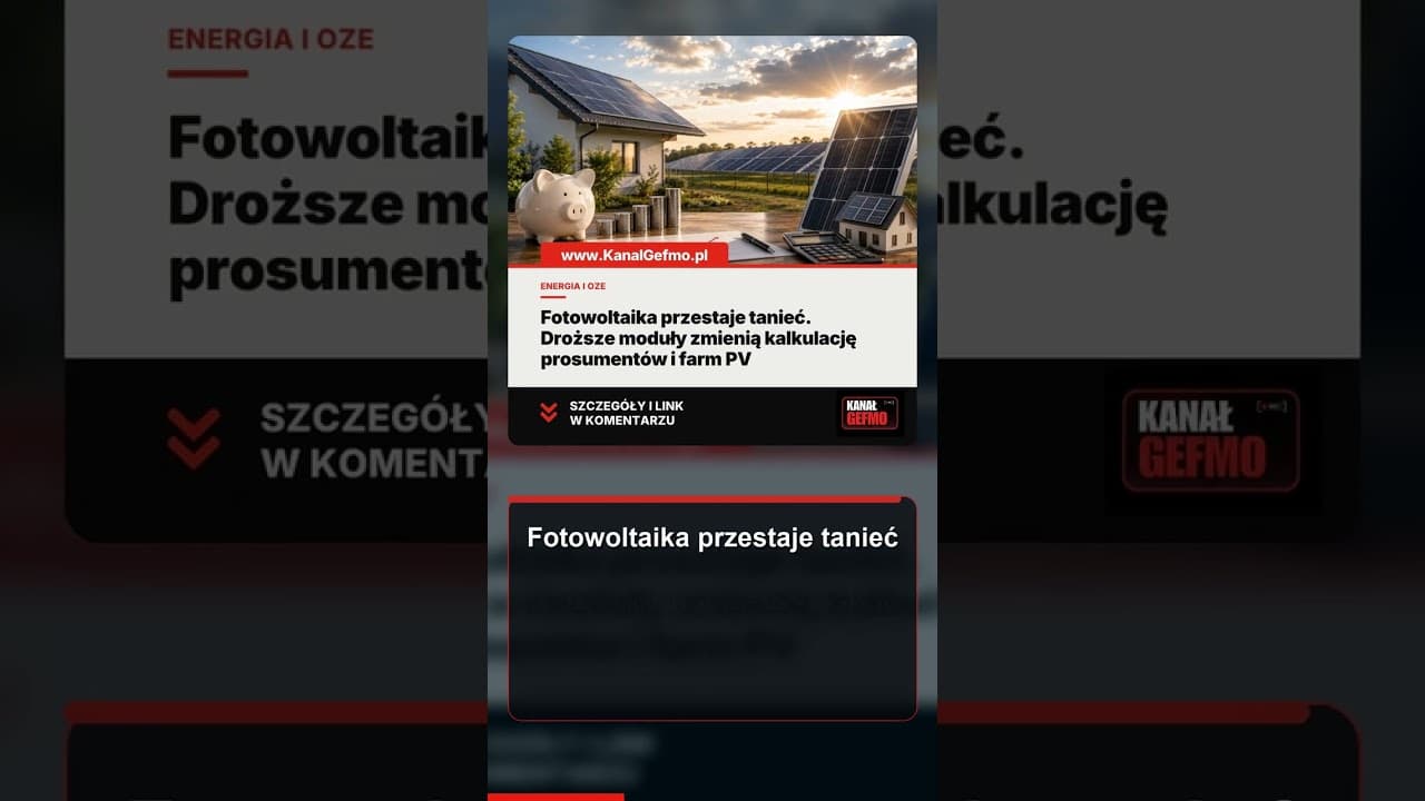 Fotowoltaika przestaje tanieć